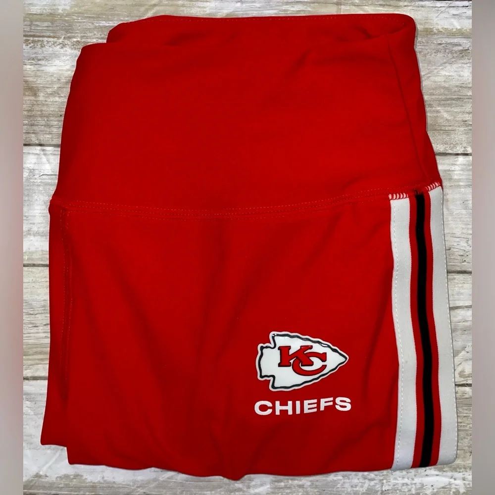 Women's WEAR by Erin Andrews Red Kansas City Chiefs Color Block Leggings Size Lg - Picture 3 of 8